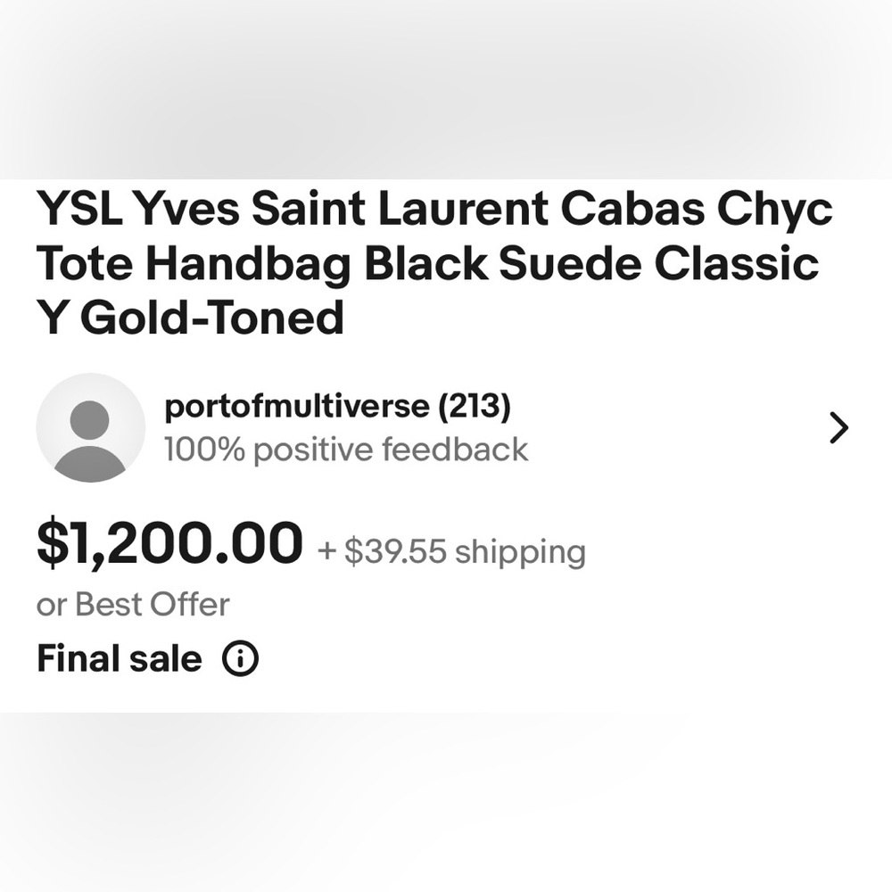 Saint Laurent Suede Cabas Handbag - Picture 7 of 7